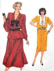 9190 EZ VOGUE PULLOVER A-DRESS, TOP, LONG A-SKIRT PATTERN 8-18 2 SIZES
